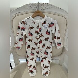 🐇 Baby 3-6 Mth Christmas Holiday Reindeer Cotton Onesie Old Navy NWT